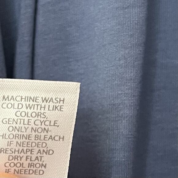 J Jill Wearever Womens Wrap Side Tie Jersey Top Size MP Blue Stretch Travel NWT - Picture 7 of 7